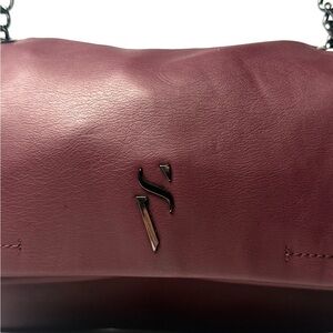 Simply Vera Deep Burgundy Chain Crossbody Bag | Faux Leather | 11x8